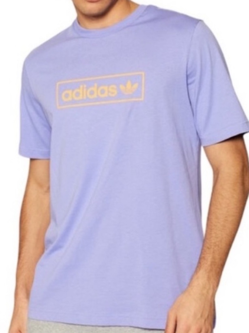 adidas Originals Men's Lavender Logo T-Shirt